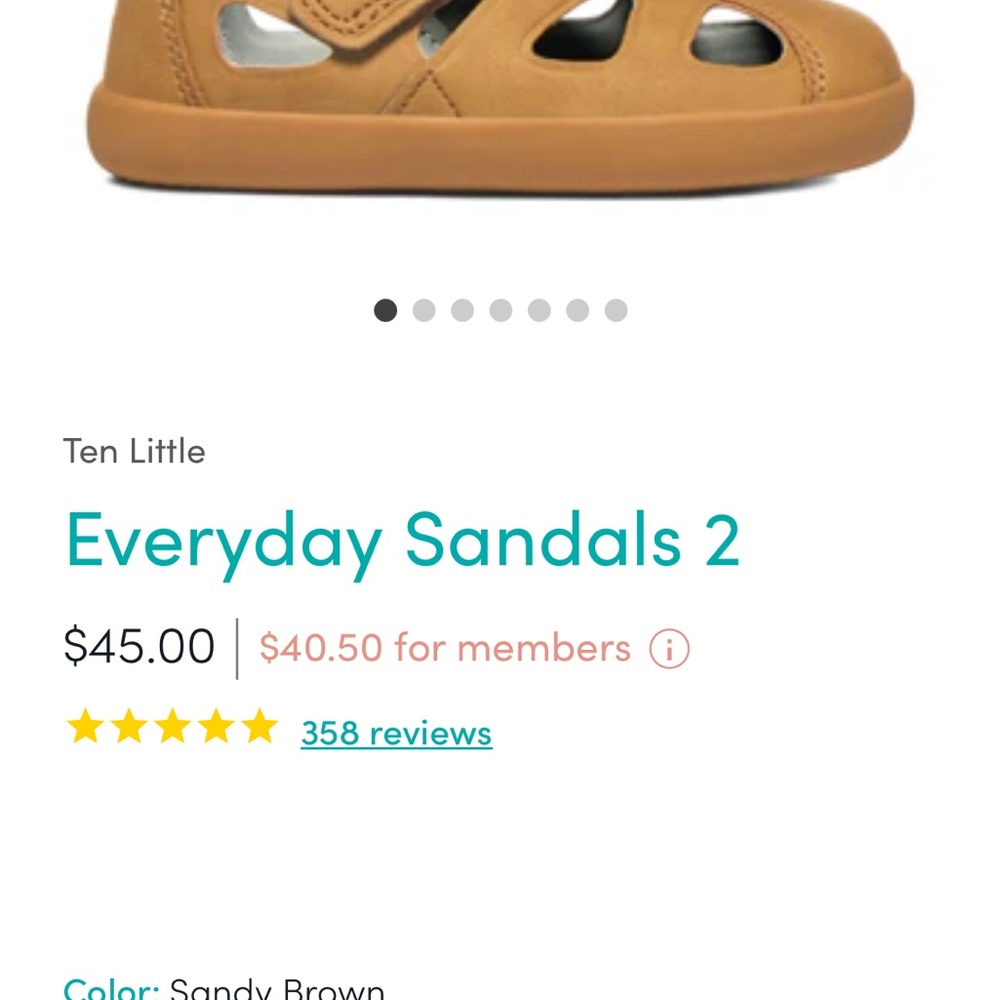 Ten Little Everyday Sandals - Brown 7.5